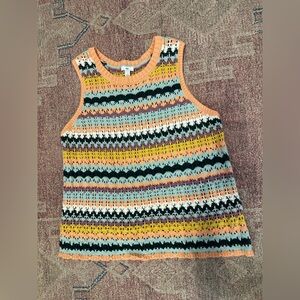 Dip crochet sleeveless sweater vest size large fall